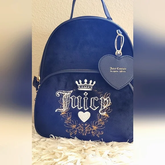 JUICY COUTURE LICORICE VELOUR BACKPACK - Picture 2 of 9